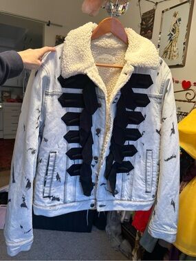 Giambatista Valli x H&M Sherpa-Lined Jacket Black Ribbon Trim Michael Jackson